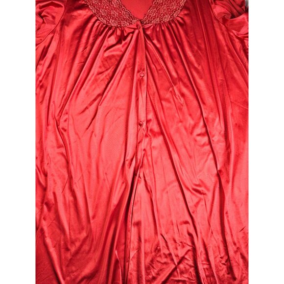 Vanity Fair Red Satin Lace Trim Nightgown XXXL Made In USA - Picture 6 of 9